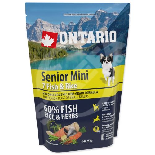 Krmivo Ontario Senior Mini Fish & Rice 0,75kg