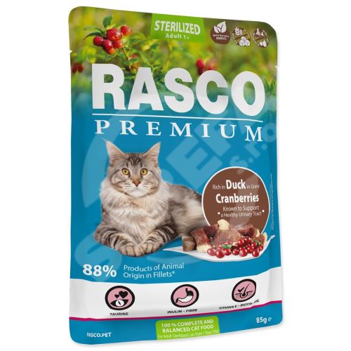 Kapsička Rasco Premium Sterilized kachna s brusinkou 85g