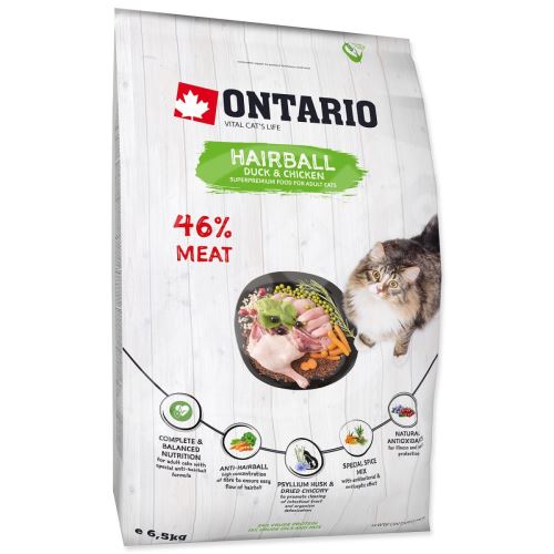 Krmivo Ontario Cat Hairball 6,5kg