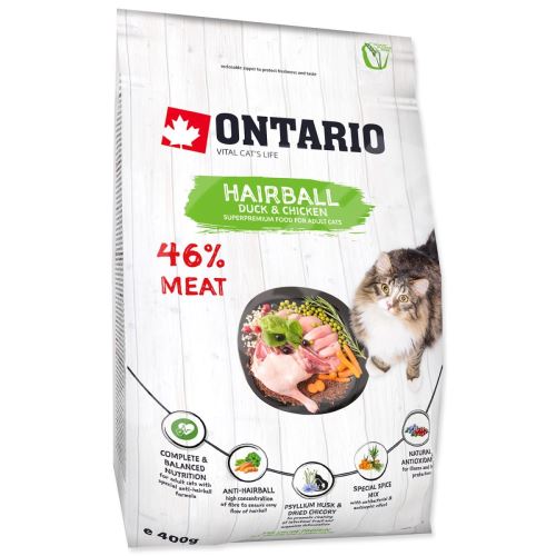 Krmivo Ontario Cat Hairball 0,4kg