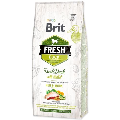 Krmivo Brit Fresh Duck with Millet Active Run & Work 12kg