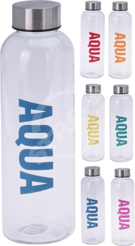 Láhev na pití  500ml AQUA PH, kov.víčko, mix barev