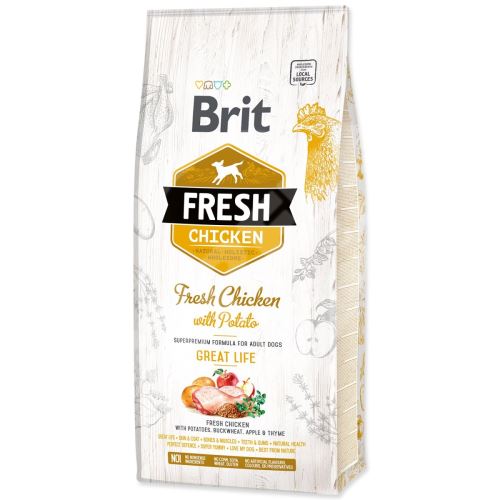 Krmivo Brit Fresh Chicken with Potato Adult Great Life 12kg