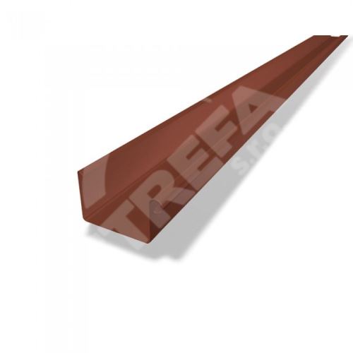 PREFA žlab, okap hranatý hliníkový, šířka 120 mm, délka 3M, Tmavě červená RAL 3009