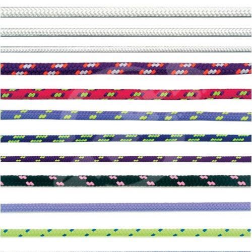 Šňůra PES s duší 4mm barevná pletená (200m)