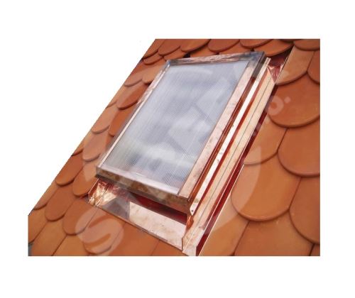 Střešní okno s makrolonem, 600 x 600 mm, měděné