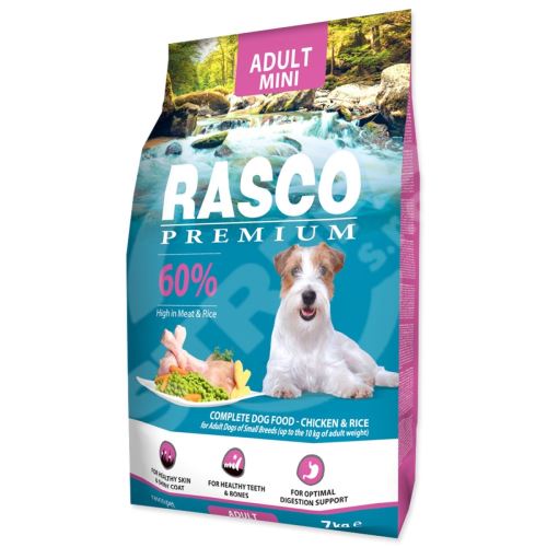 Krmivo Rasco Premium Adult Mini kuře s rýží 7kg