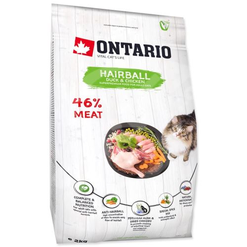 Krmivo Ontario Cat Hairball 2kg