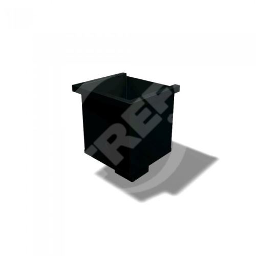 PREFA sběrný kotlík hranatý hliníkový 100 x 100 mm pro hranatý svod, Černá P10 RAL 9005