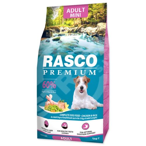 Krmivo Rasco Premium Adult Mini kuře s rýží 1kg