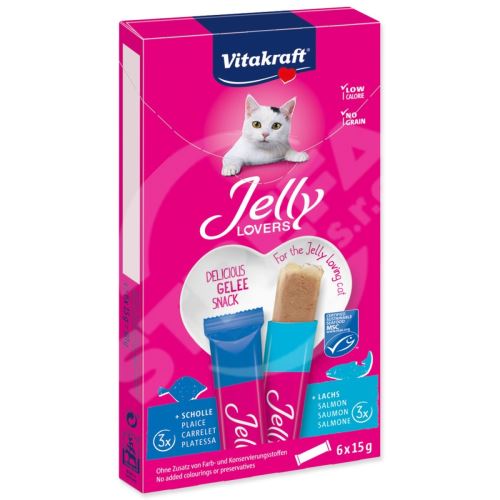 Pochoutka Vitakraft Jelly Lovers losos a treska 6x15g