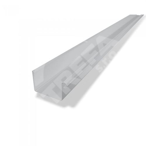 PREFA žlab, okap hranatý hliníkový, šířka 120 mm, délka 3M, Stříbrná metalíza RAL 9006