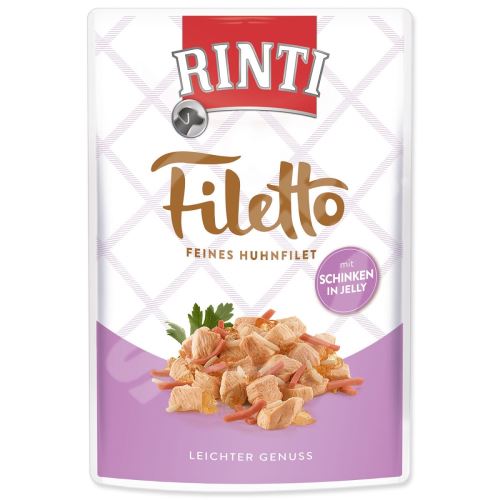 Kapsička Rinti Filetto Adult kuře a šunka v želé 100g