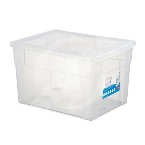 Plastový úložný box s víkem průhledný SCATOLA 20L,40x30x24cm
