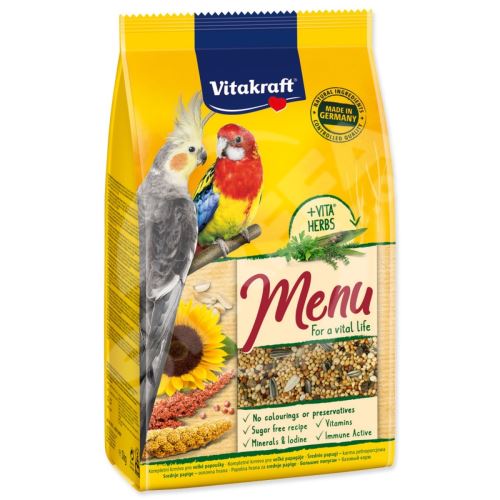 Krmivo Vitakraft Vital menu korela a střední papoušek 1kg