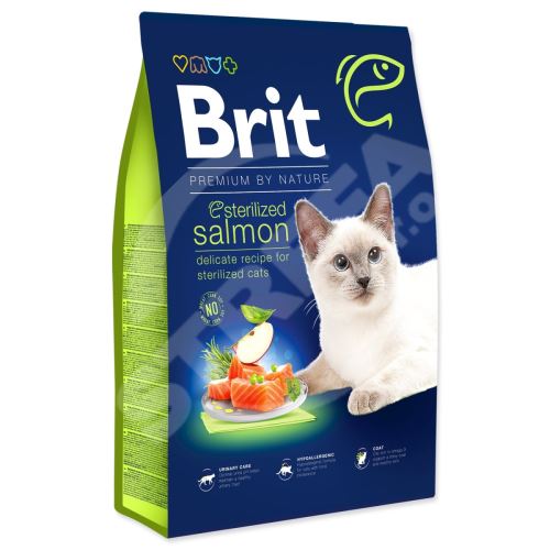 Krmivo Brit Premium by Nature Cat Sterilized Salmon 8kg