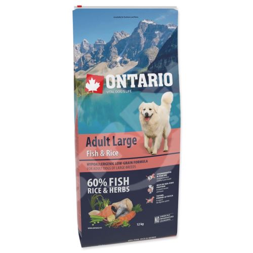 Krmivo Ontario Adult Large Fish & Rice 12kg