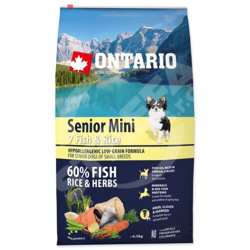 Krmivo Ontario Senior Mini Fish & Rice 6,5kg