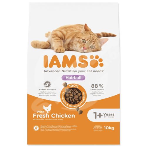 Krmivo IAMS Cat Adult/Senior Hairball Chicken 10kg