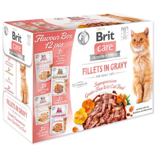 Kapsičky Brit Care Cat Flavour box filety v omáčce Multi 12x85g