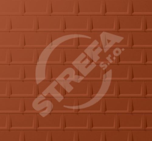 PREFA střešní panel r.16, 700 x 420 mm stucco, Cihlově červená P10 / balení 8,24 m2