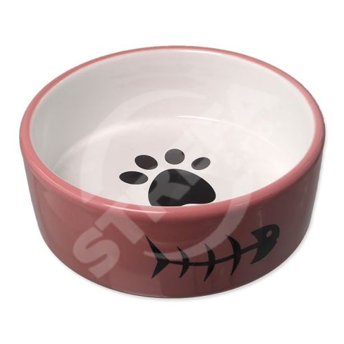 Miska Magic Cat keramická růžová/bílá 12,5x4,5cm 350ml