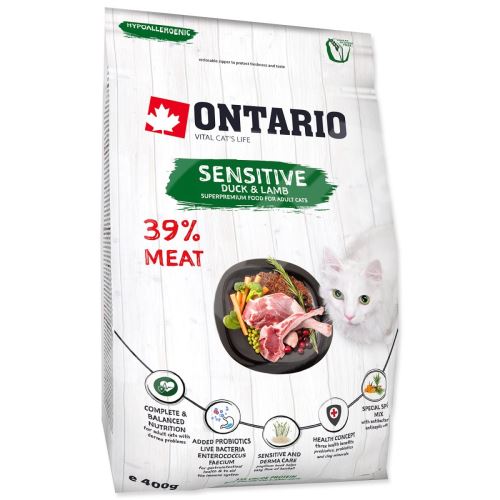 Krmivo Ontario Cat Sensitive/Derma 0,4kg