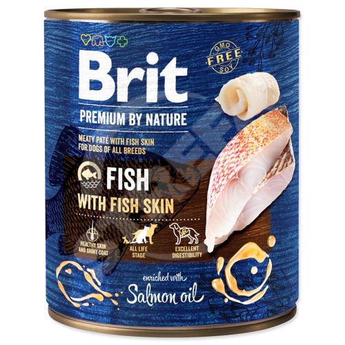 Konzerva Brit Premium by Nature ryba s kůží 800g