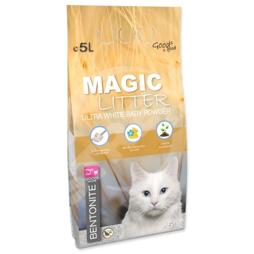 Kočkolit Magic Litter Bentonite Ultra White Baby Powder 5L/4,4kg