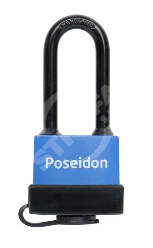 Zámek visací POSEIDON 40 prodloužený, 3 klíče, voděodolný s plastovým krytem