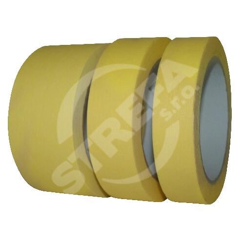 Páska krepová 25mmx50m žlutá do 60 stupňů