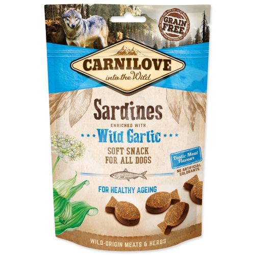 Pochoutka Carnilove Dog Soft Snack sardinky s medvědím česnekem 200g