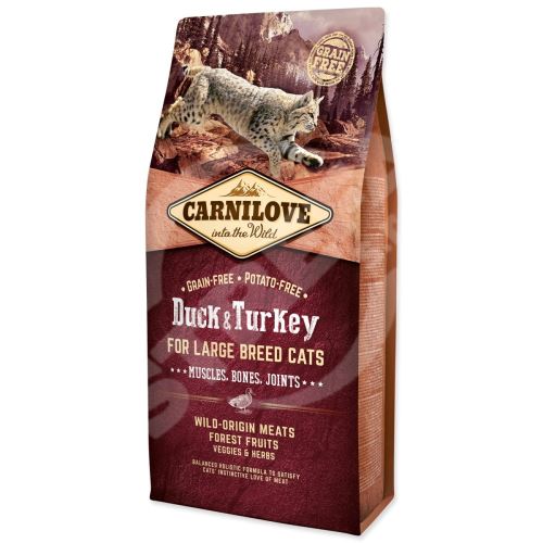 Krmivo Carnilove Large Breed Cats Muscles, Bones, Joints Duck & Turkey 6kg