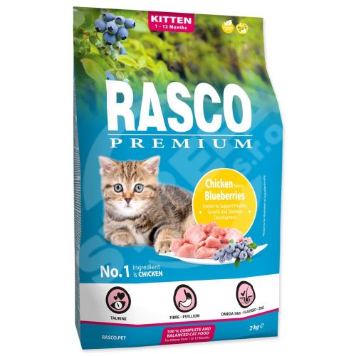 Krmivo Rasco Premium Kitten kuře s borůvkou 2kg