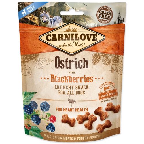 Pochoutka Carnilove Dog Crunchy Snack pštros s ostružinami 200g