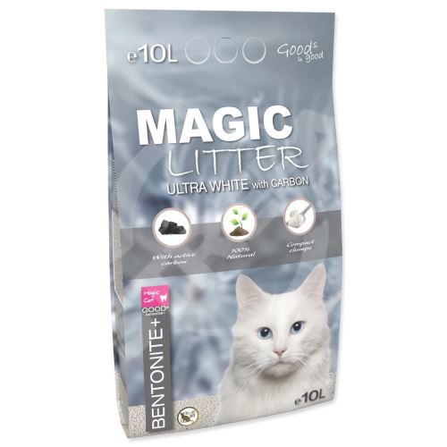 Kočkolit Magic Litter Bentonite Ultra White with Carbon 10L/9kg