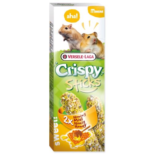 Tyčinka Versele-Laga Crispy křeček a pískomil, s medem 110g 2ks