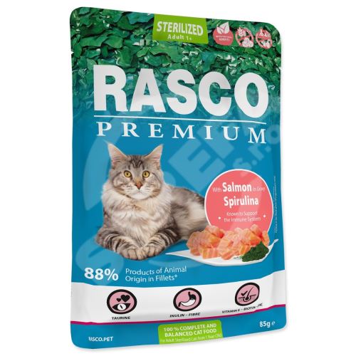 Kapsička Rasco Premium Sterilized losos se spirulinou 85g