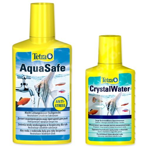 Přípravek Tetra Aqua Safe 250ml + Tetra Crystal Water 100ml zdarma