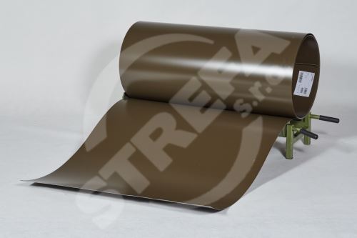 PREFA clr plech ve svitku 0,7 x 1000mm - Vojenská hnědá - khaki/Vojenská hnědá - khaki+folie (RAL7013)