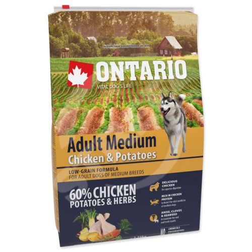 Krmivo Ontario Adult Medium Chicken & Potatoes 2,25kg