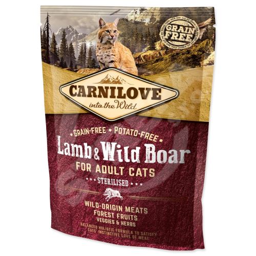 Krmivo Carnilove Sterilised Adult Cats Lamb & Wild Boar 0,4kg