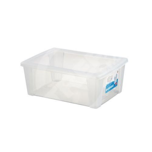 Plastový úložný box s víkem průhledný SCATOLA 10L,36.5x25.5x14cm