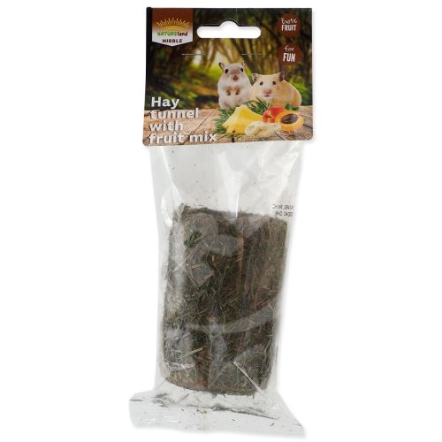 Pochoutka Nature Land Nibble válec ze sena plněný ovocem 125g