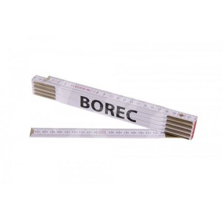 Skládací metr Borec, Profi, bílý, dřevěný, délka 2M / balení 1 ks