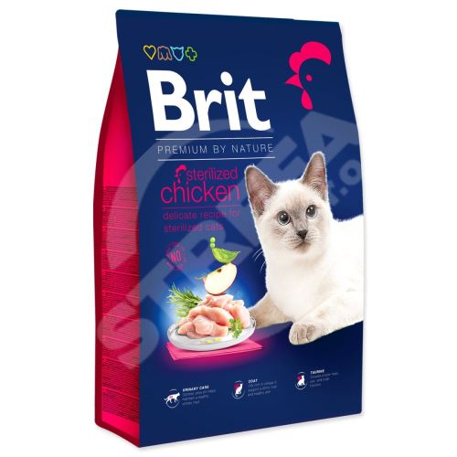 Krmivo Brit Premium by Nature Cat Sterilized Chicken 8kg