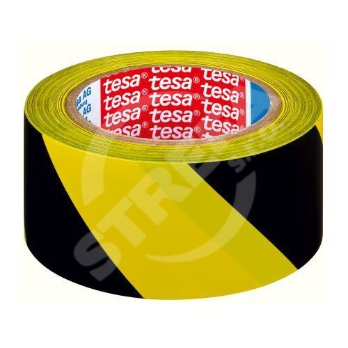 Páska výstražná 50mmx33m žlutá-černá samolepicí TESA