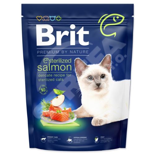 Krmivo Brit Premium by Nature Cat Sterilized Salmon 300g