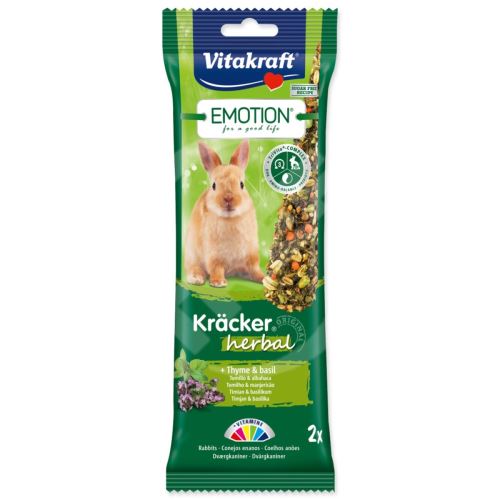 Tyčinky Vitakraft Emotion Kracker králík, s bylinkami 2ks