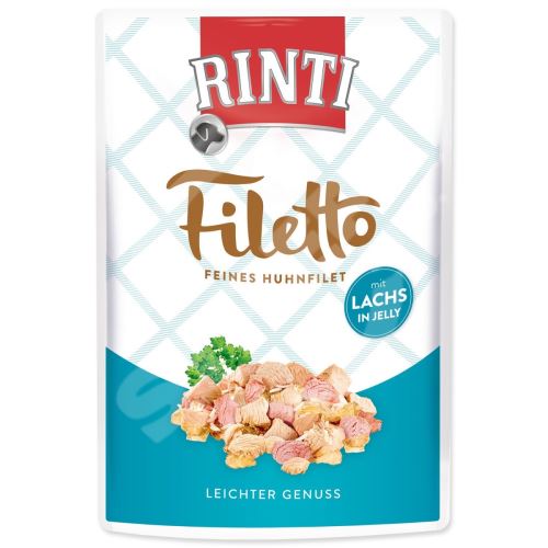 Kapsička Rinti Filetto Adult kuře a losos v želé 100g